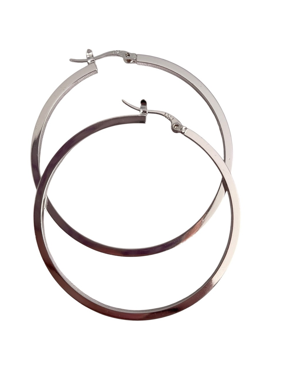 PABBEU 925 Sterling Silver Hoop Earrings 50mm - Picture 3 of 5